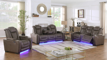 S9303 Ash (Brown) POWER reclining set