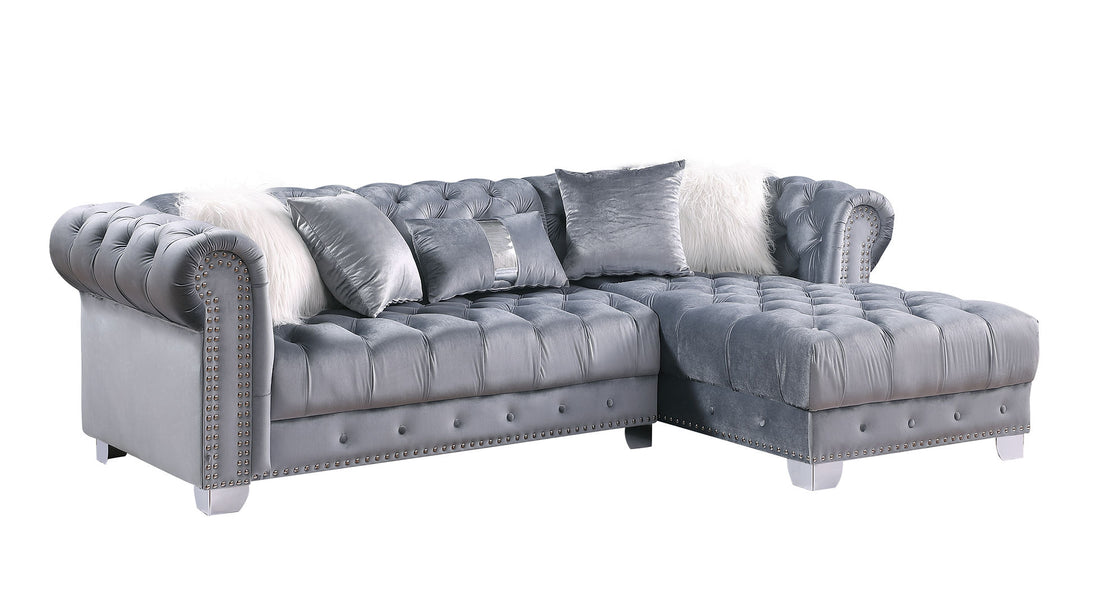 S6250 Yaz Grey Velvet Sectional