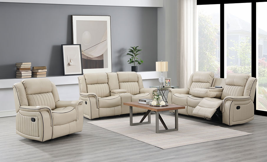 S9381 Lavon reclining set (Cream)