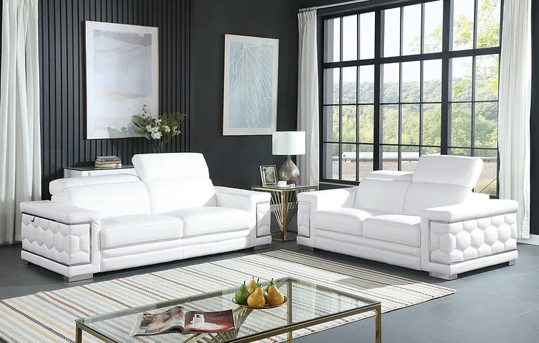 MI-1250 Favo (White) sofa loveseat