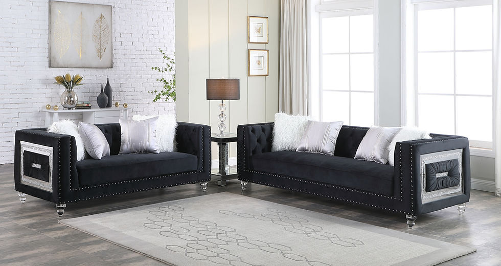 S1771 Miley (Black) sofa and loveseat