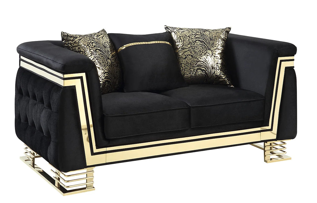S4040 Ashton (Black) sofa and loveseat