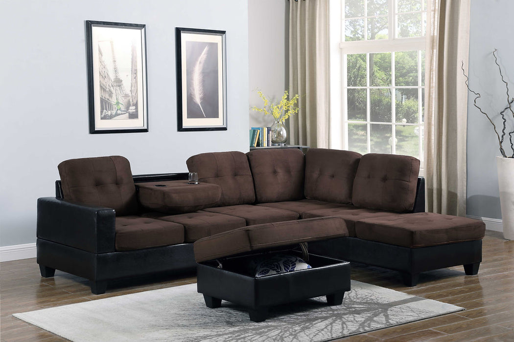 S888 Park Place (Brown) sectional and ottoman