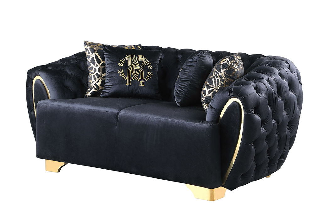 S2004 Mila sofa and loveseat (Black)