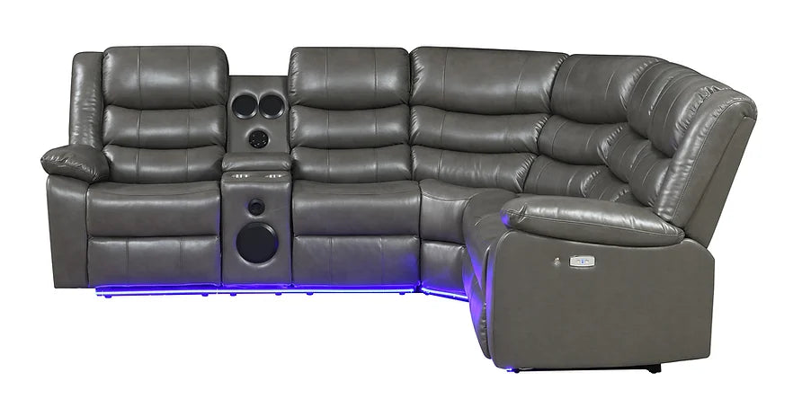 S8787 Sonic (Grey) power reclining sectional