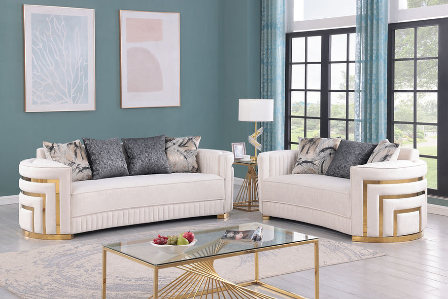 S3300 Minerva (Cream) sofa and loveseat