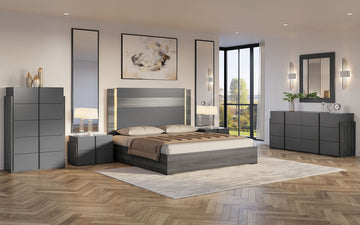 Aryan Collection (Grey) Bedroom Furniture Set