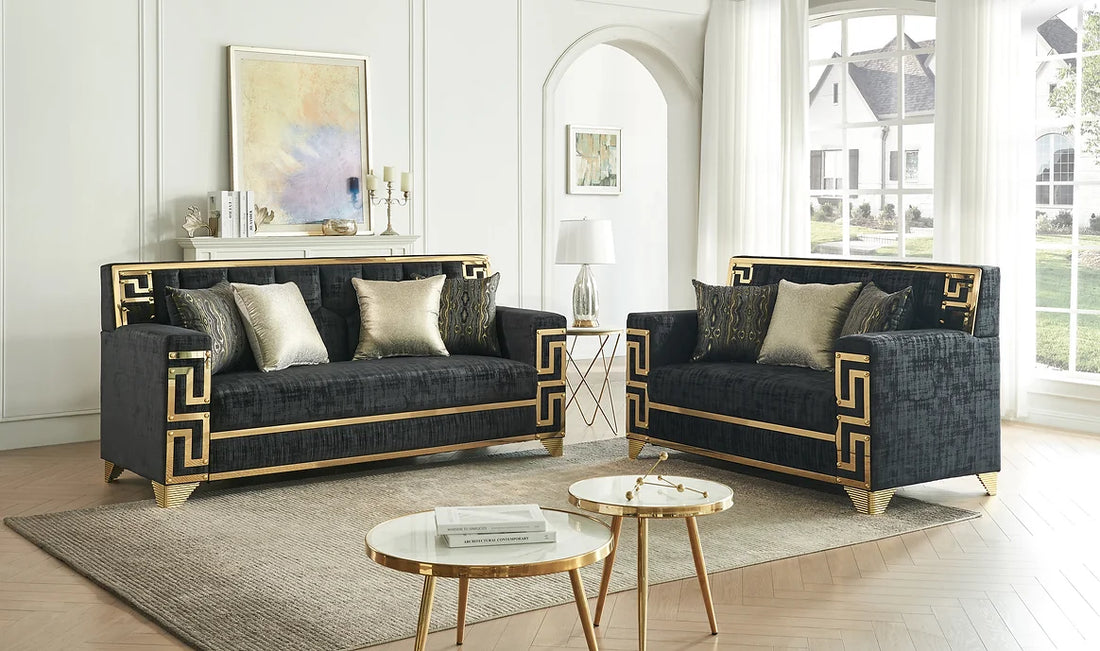 S3700 Hira (Black) sofa loveseat