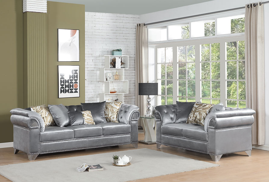 S3600 Emma (Grey) sofa and loveseat