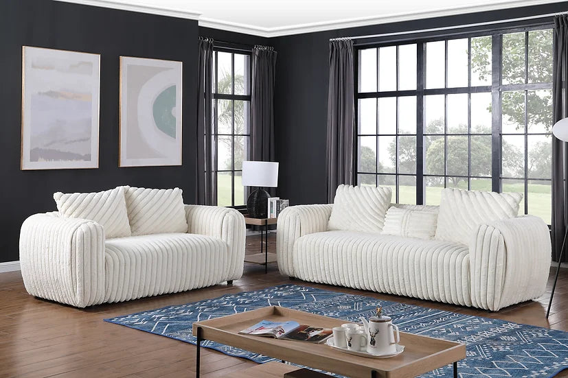 S8809 Eli (White) sofa and loveseat