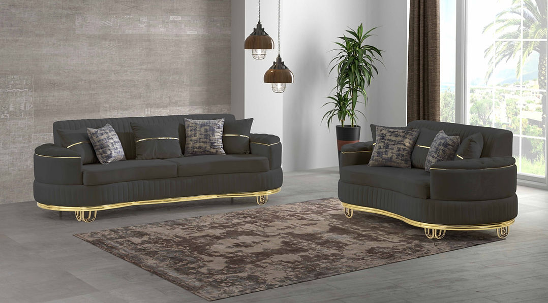 S5401 Venetti sofa and loveseat (Grey)