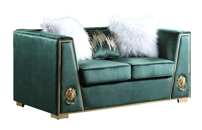S1014 Leo (Green) sofa and loveseat