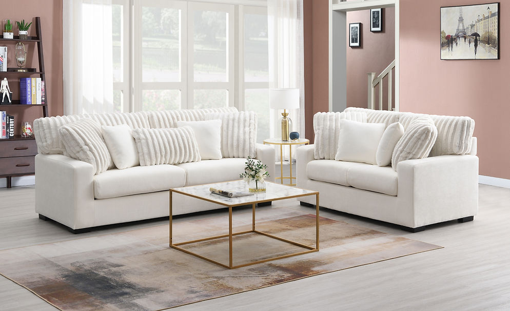 S1800 Tarra (Ivory) sofa and loveseat