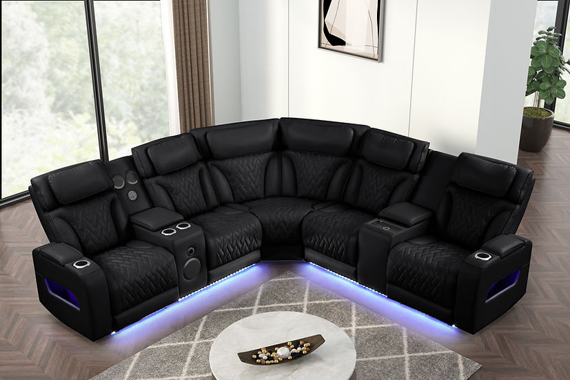 S2024 Skyline (Black) power reclining sectional