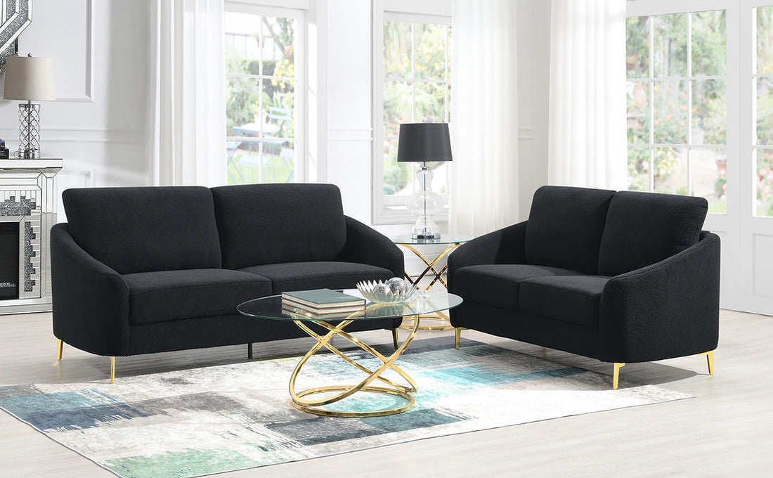 S160 Lila (Black) sofa and loveseat