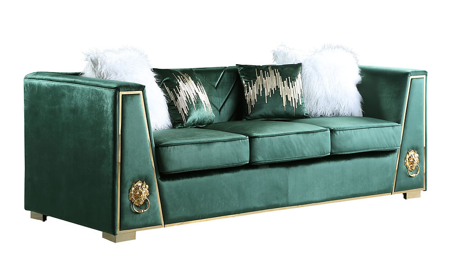 S1014 Leo (Green) sofa and loveseat