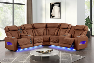 S2024 Skyline (Brown Caramel) power reclining sectional