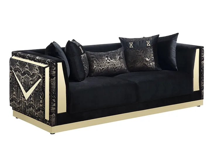 S4030 Monaco (Black) sofa and loveseat