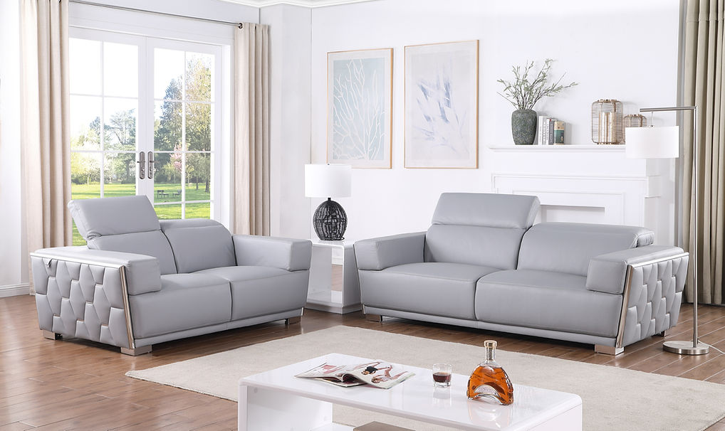 MI-1245 Hexor (LT. Blue) sofa loveseat