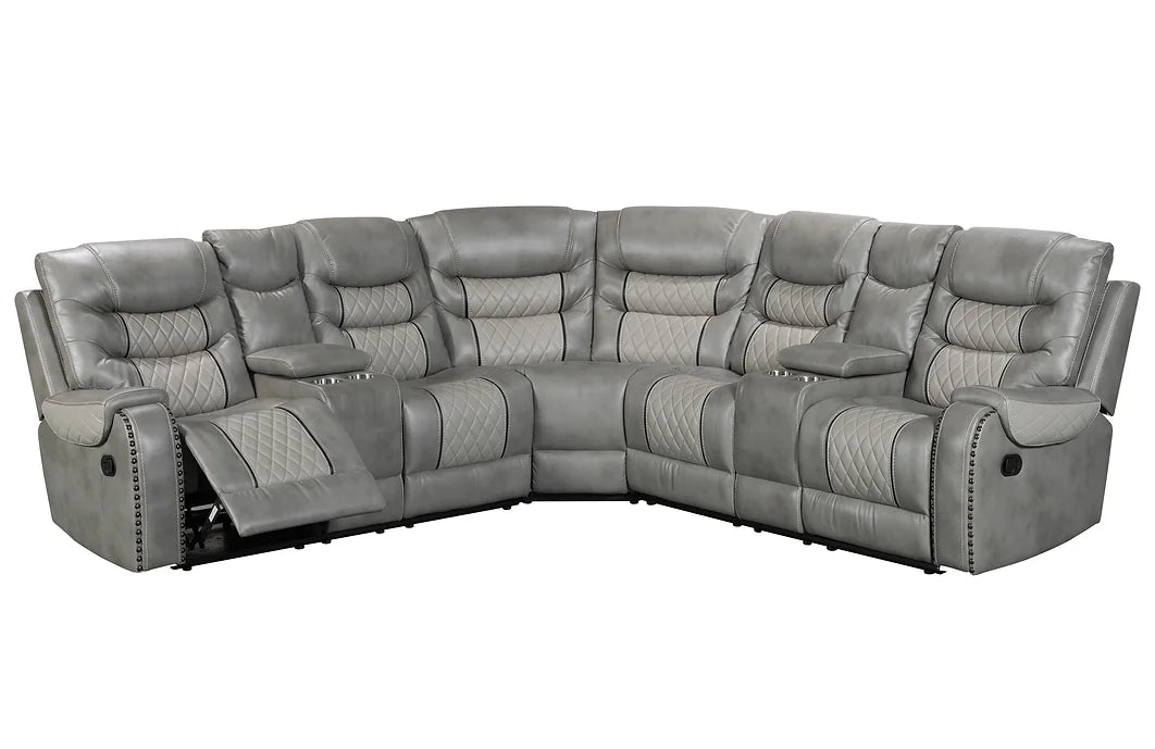 S1988 Phoenix II Grey reclining sectional