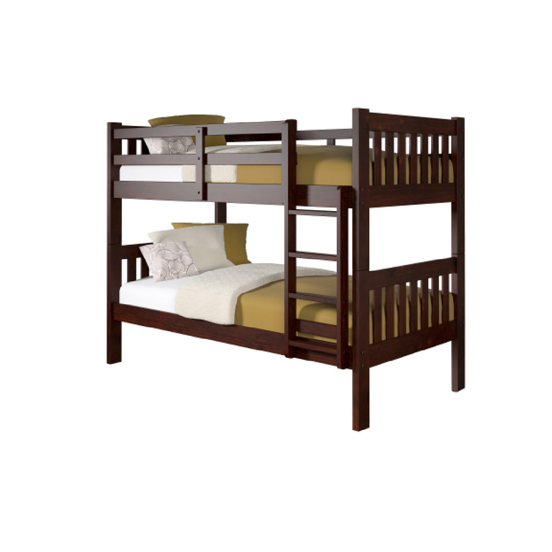 Donco 1010 Twin/ Twin Mission Bunk Bed in Cappuccino