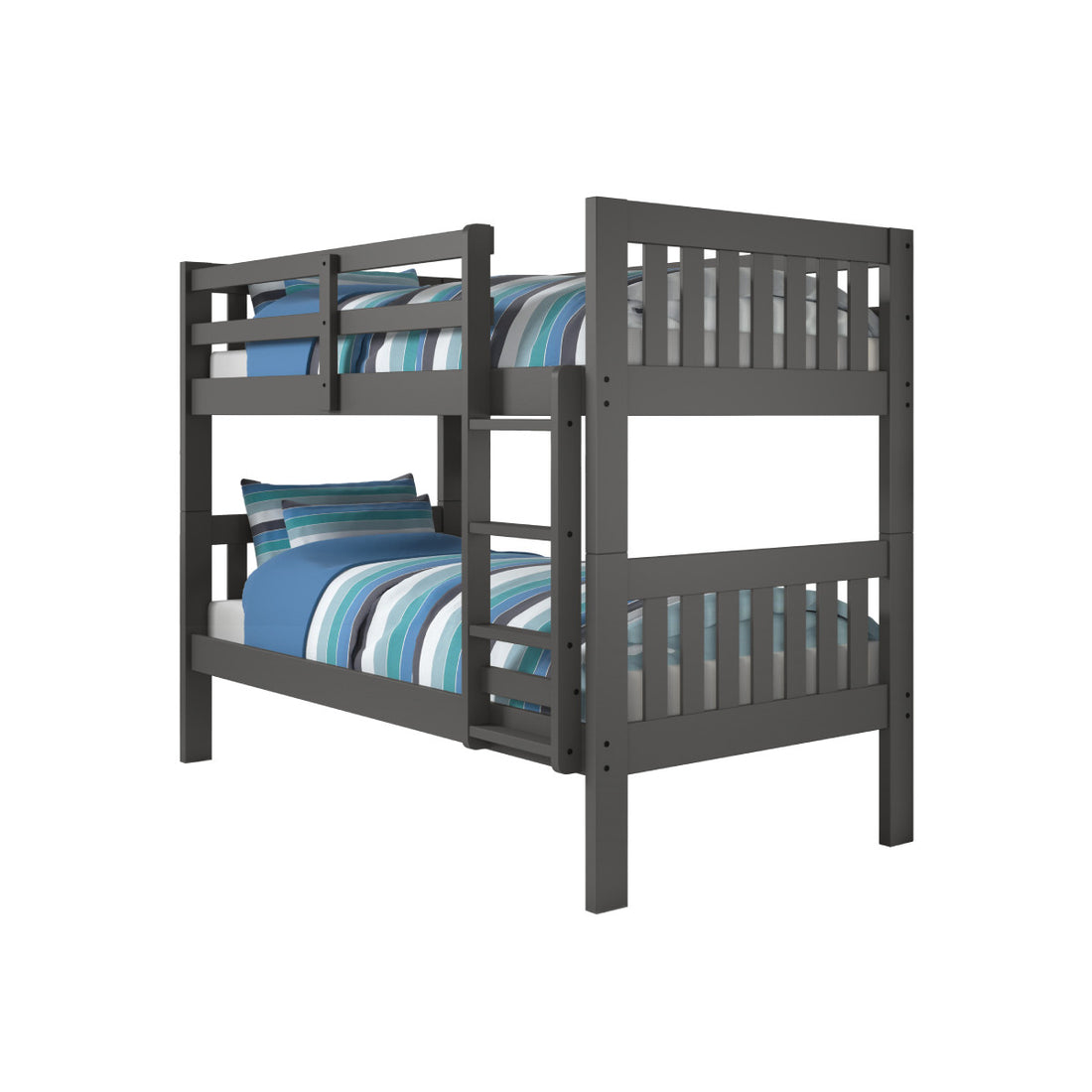 Donco 1010 Twin/ Twin Mission Bunk Bed in Dark Grey