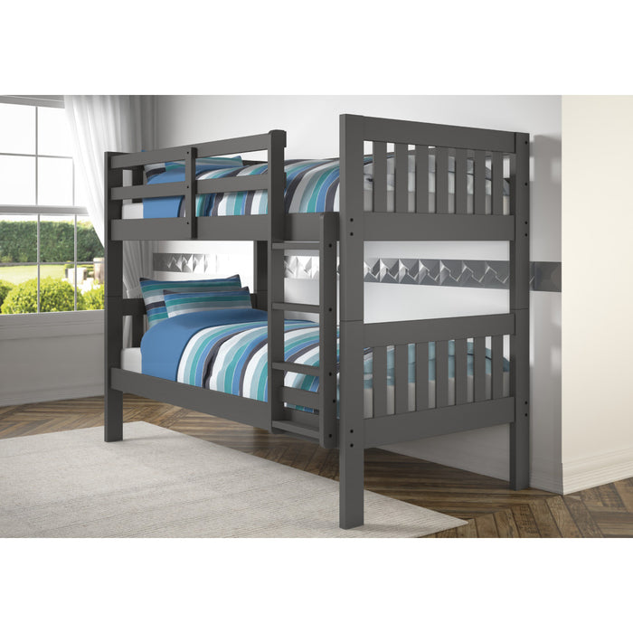 Donco 1010 Twin/ Twin Mission Bunk Bed in Dark Grey