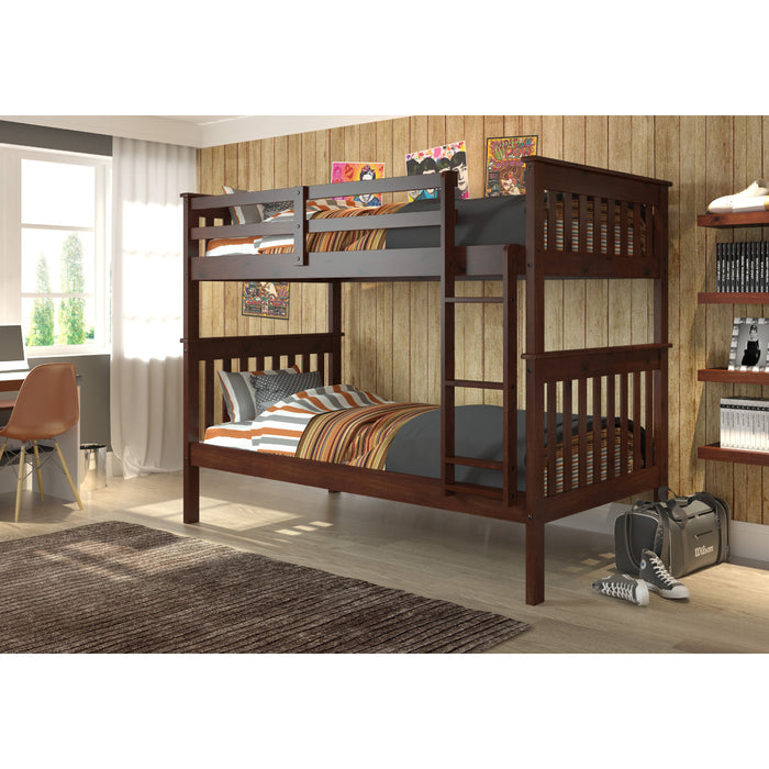 Donco 120 Twin/ Twin Mission Bunk Bed Cappuccino