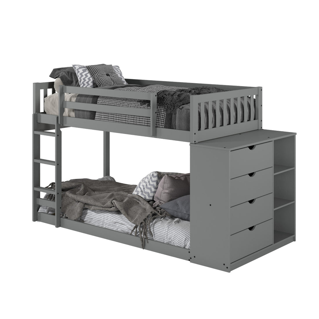 Donco 1600 Twin/ Twin Mission Chest  Bunk Bed Dark Grey