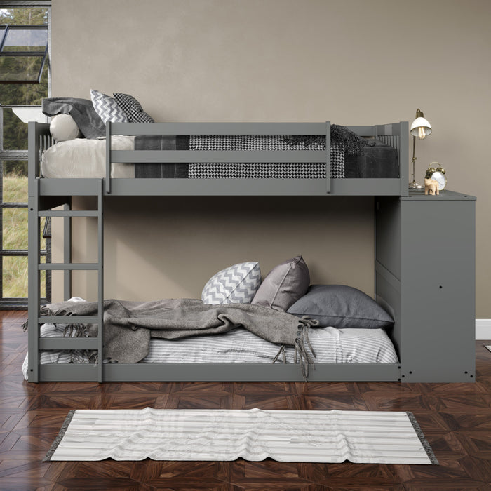 Donco 1600 Twin/ Twin Mission Chest  Bunk Bed Dark Grey