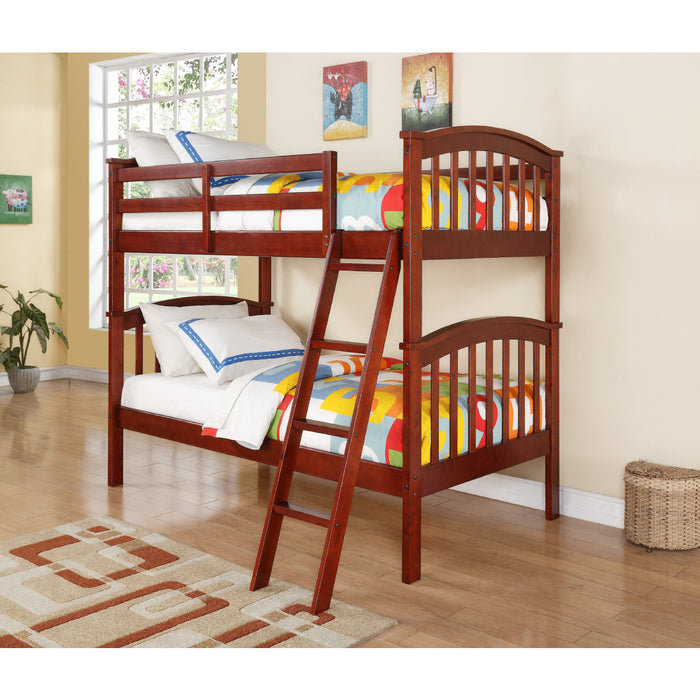Donco 311 Twin/ Twin Columbia Bunkbed in Cherry With Ladder