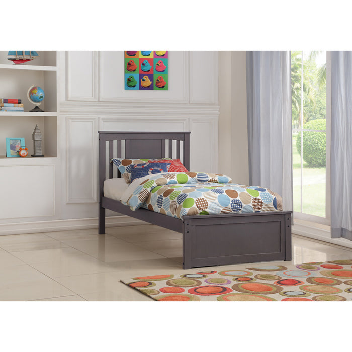 Donco 3217 Twin Princeton Bed Slate Grey Under Bed Storage Drawers