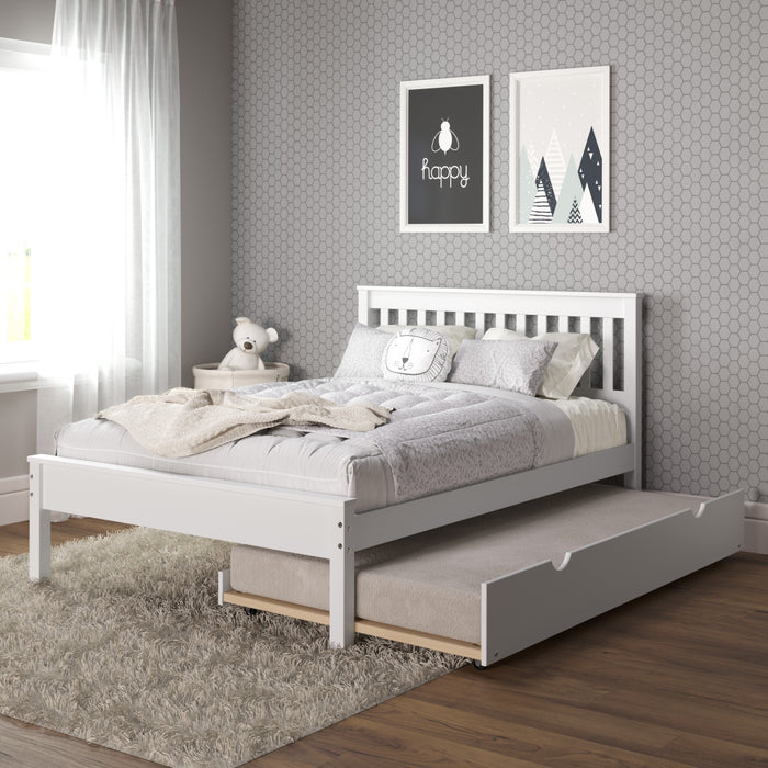 Donco 500 Full Contemporary Bed Frame in White Underbed Storage/ Trundle