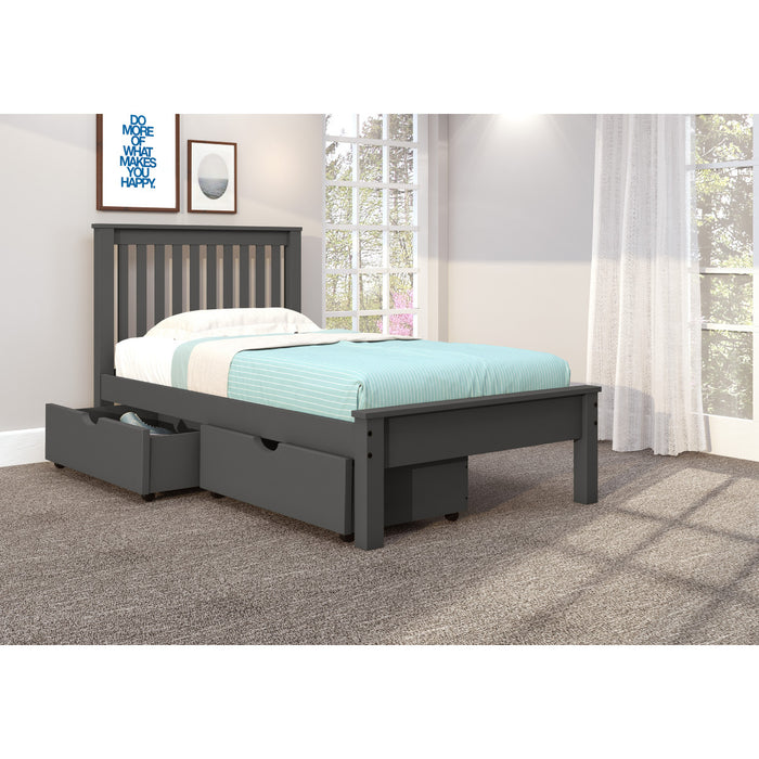 Donco 500 Twin Contemporary Bed Dark Grey Under Bed Storage / Trundle