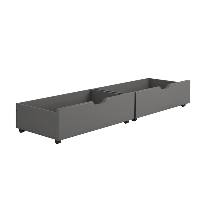 Donco Twin Platform Bed with Dual Under Bed Drawers in Dark Grey