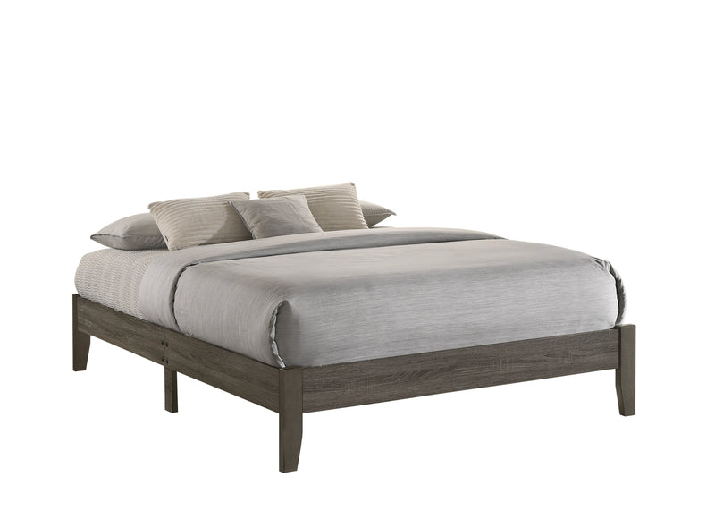 Skyler 5109 Full Platform Wood Bed Frame In Grey
