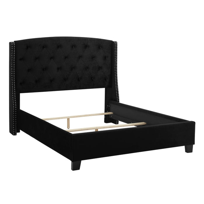 Eva 5111 Black Velvet King Upholstered Bed Frame