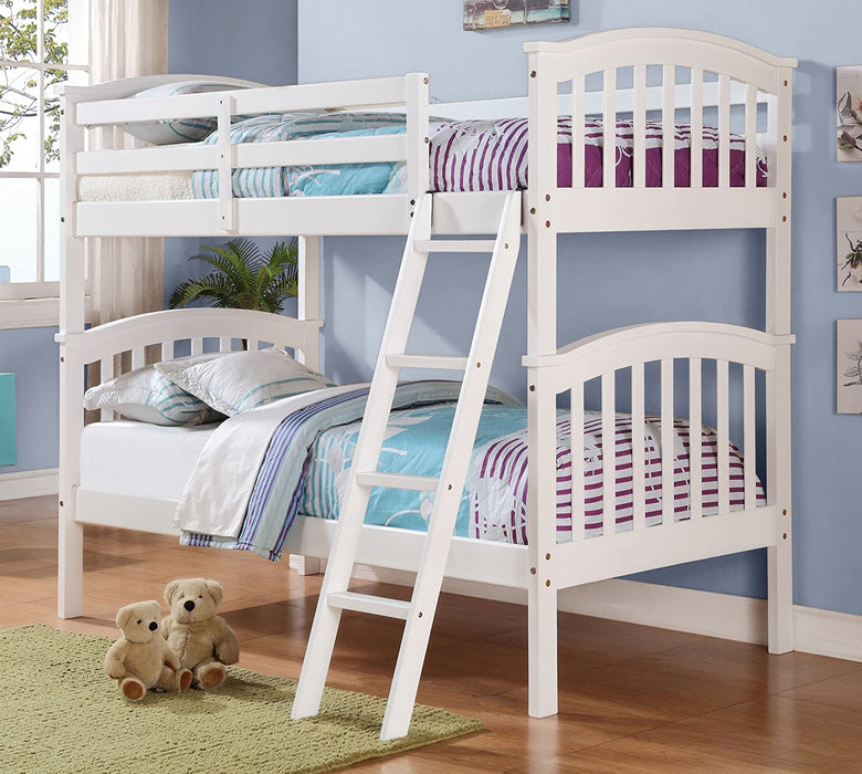 Donco 311 Twin/ Twin Columbia Bunkbed in White With Ladder