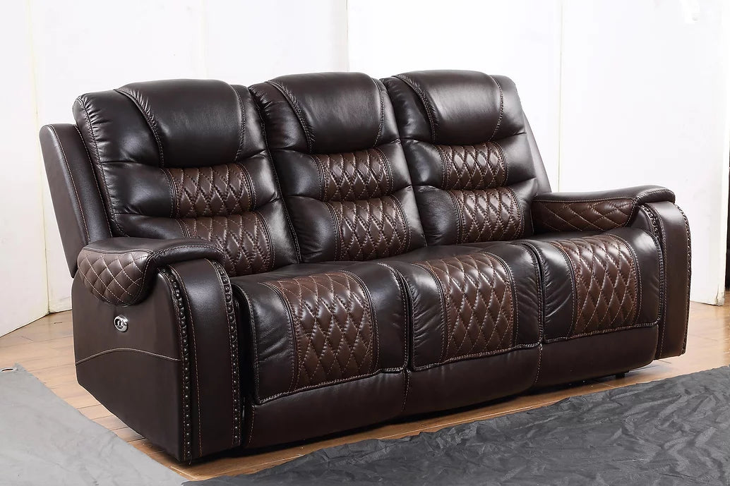 S4440 Glendale Leather Power Reclining Set — Unique Home Furniture Post Oak